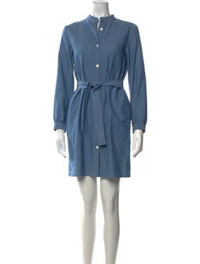 Pre-owned A.p.c. Mini Dress In Blue