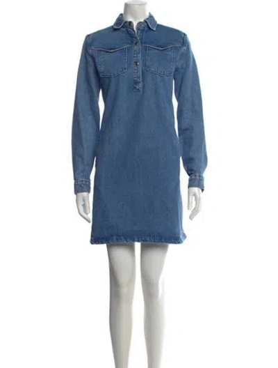 Pre-owned A.p.c. Mini Dress In Blue