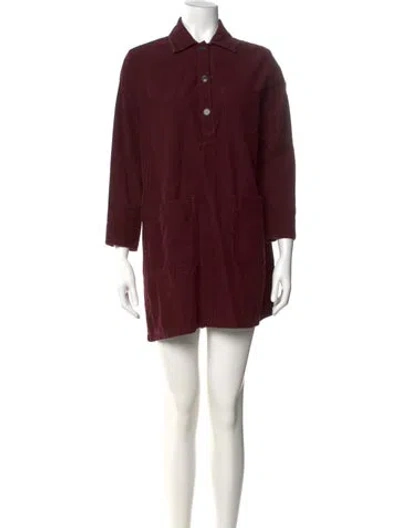 Pre-owned Apc Mini Dress In Burgundy