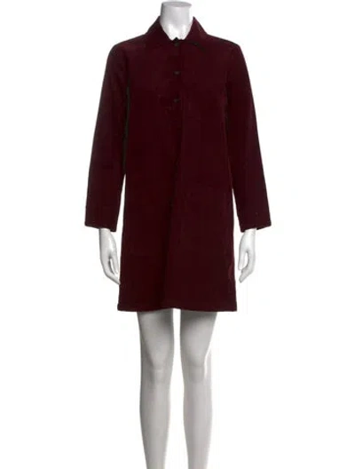 Pre-owned A.p.c. Mini Dress In Burgundy