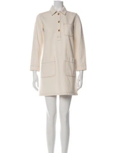 Pre-owned A.p.c. Mini Dress In Green
