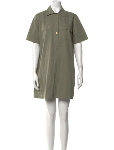 Pre-owned A.p.c. Mini Dress In Green