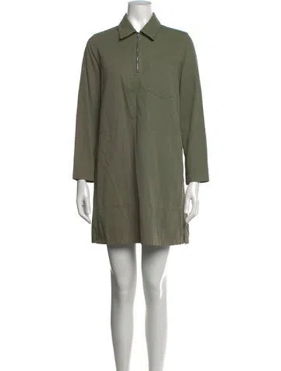 Pre-owned A.p.c. Mini Dress In Green