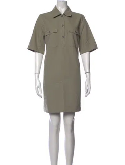 Pre-owned A.p.c. Mini Dress In Green