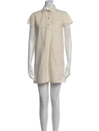 Pre-owned A.p.c. Mini Dress In Neutral