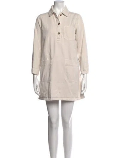 Pre-owned A.p.c. Mini Dress In Neutrals
