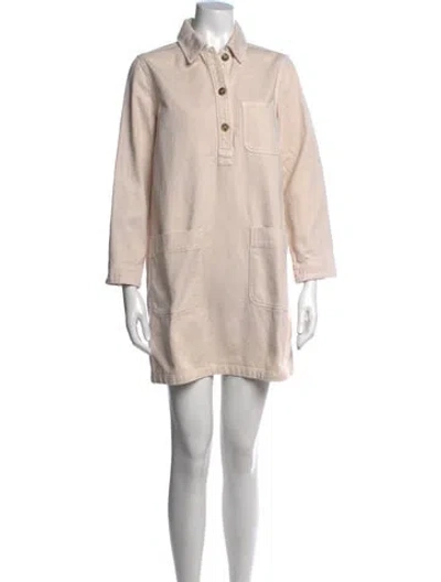 Pre-owned A.p.c. Mini Dress In Neutrals