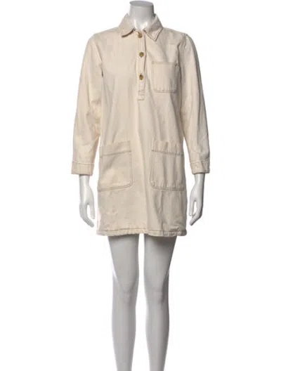Pre-owned A.p.c. Mini Dress In Neutrals