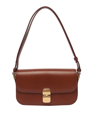 Apc Mini Grace Baguette Bag In Brown