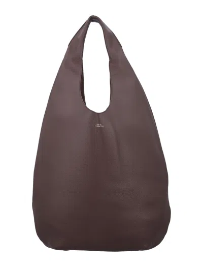A.p.c. Mini Grained Leather Handbag - 36cm X 40cm In Brown