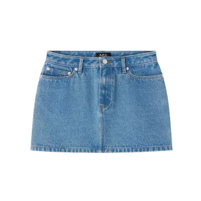 Apc A.p.c. Mini-jupe Demin Skirt In Blue