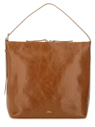 Apc A.p.c. Mini Leather Handbag In Brown
