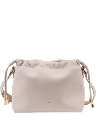 A.p.c. Mini Ninon Drawstring Cross Body Bag In Neutral