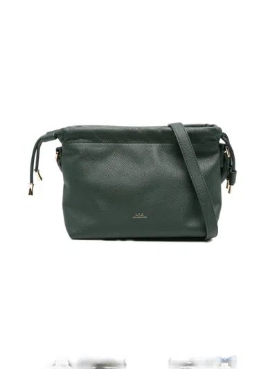 Apc Mini Ninon Drawstring Shoulder Bag In Green