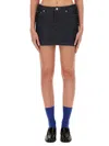 Apc Short Denim Skirt With Pockets And Loops