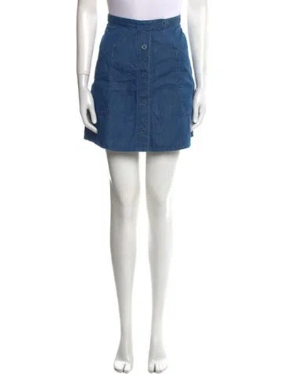 Pre-owned Apc Mini Skirt In Blue