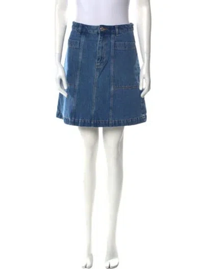 Pre-owned Apc Mini Skirt In Blue