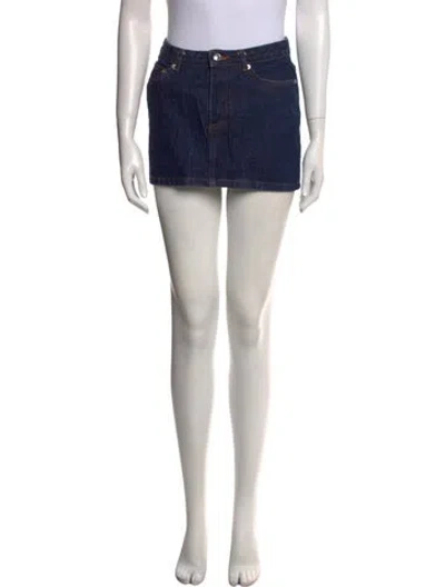 Pre-owned Apc Mini Skirt In Blue