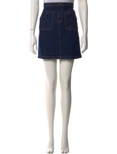 Pre-owned Apc Mini Skirt In Blue