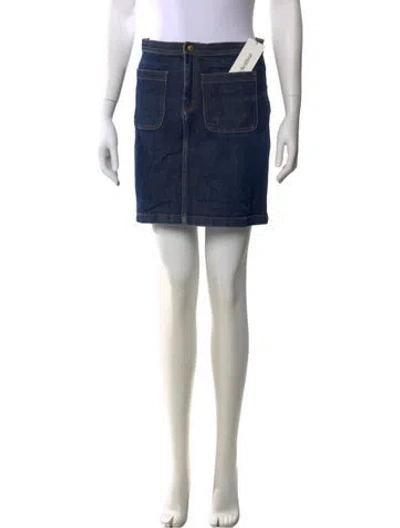 Pre-owned Apc Mini Skirt In Blue