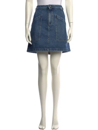 Pre-owned Apc Mini Skirt In Blue