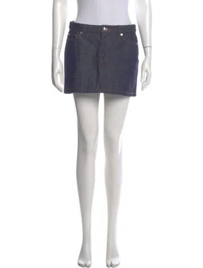 Pre-owned A.p.c. Mini Skirt In Blue