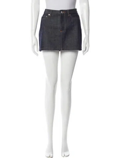 Pre-owned A.p.c. Mini Skirt In Blue