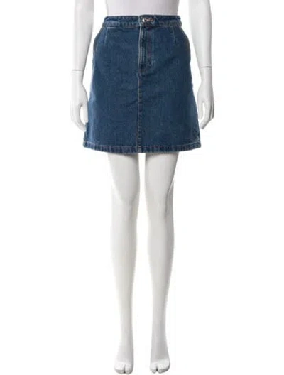 Pre-owned A.p.c. Mini Skirt In Blue