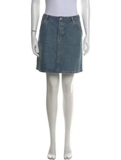 Pre-owned A.p.c. Mini Skirt In Blue