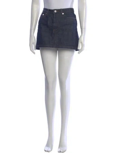 Pre-owned A.p.c. Mini Skirt In Blue
