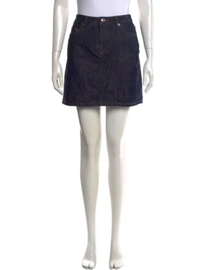 Pre-owned A.p.c. Mini Skirt In Blue