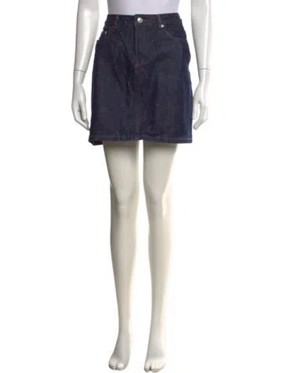 Pre-owned A.p.c. Mini Skirt In Blue