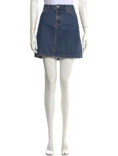 Pre-owned A.p.c. Mini Skirt In Blue