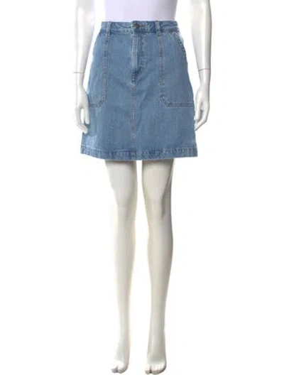 Pre-owned A.p.c. Mini Skirt In Blue