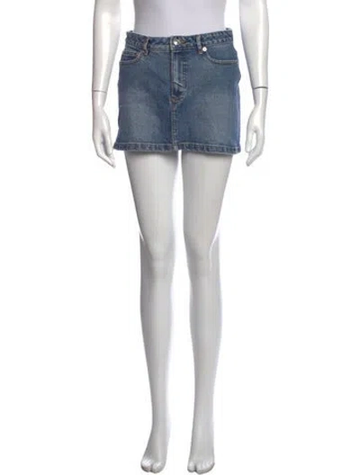 Pre-owned A.p.c. Mini Skirt In Blue