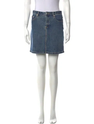 Pre-owned A.p.c. Mini Skirt In Blue