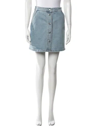 Pre-owned A.p.c. Mini Skirt In Blue