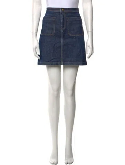 Pre-owned A.p.c. Mini Skirt In Blue