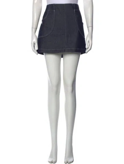 Pre-owned A.p.c. Mini Skirt In Blue