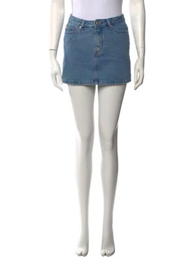 Pre-owned A.p.c. Mini Skirt In Blue