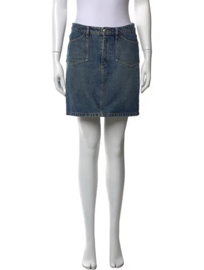Pre-owned A.p.c. Mini Skirt In Blue