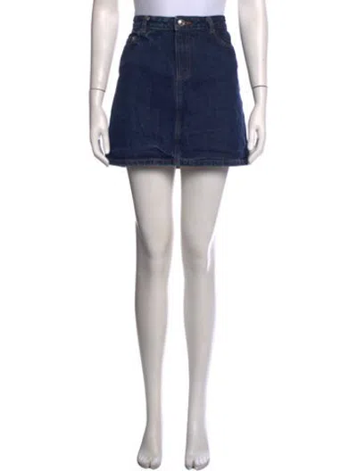 Pre-owned A.p.c. Mini Skirt In Blue