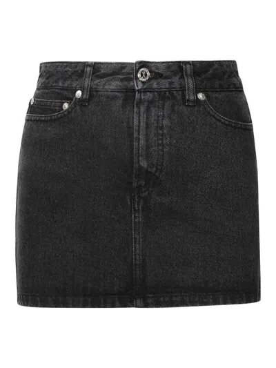Apc Mini Skirt In Denim In Black
