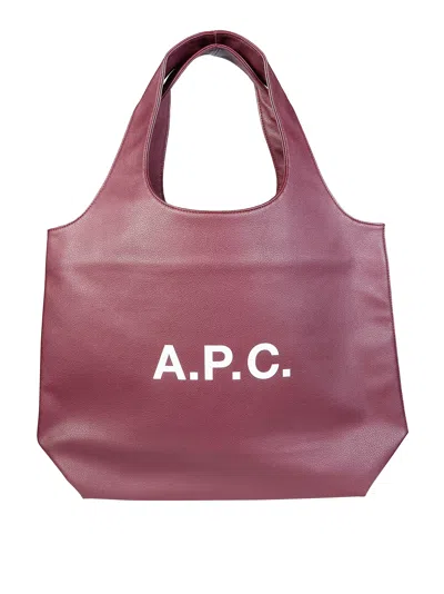 Apc A.p.c. Mini Tote Handbag For Women - Ss26 Collection In Burgundy