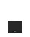 Apc A.p.c. Minimalist Black Aly Wallet With Embossed Logo In Black