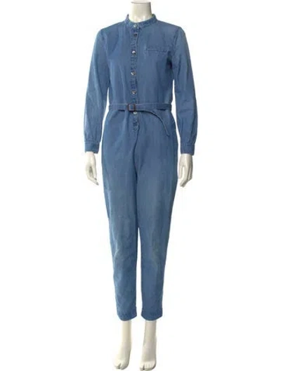 Pre-owned Apc Mock Neck Jumpsuit In Blue