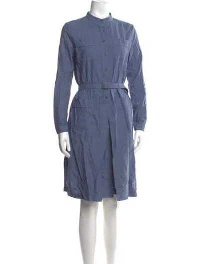 Pre-owned Apc Mock Neck Knee-length Dress In Blue