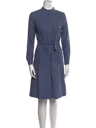 Pre-owned Apc Mock Neck Knee-length Dress In Blue
