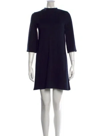 Pre-owned A.p.c. Mock Neck Knee-length Dress In Blue