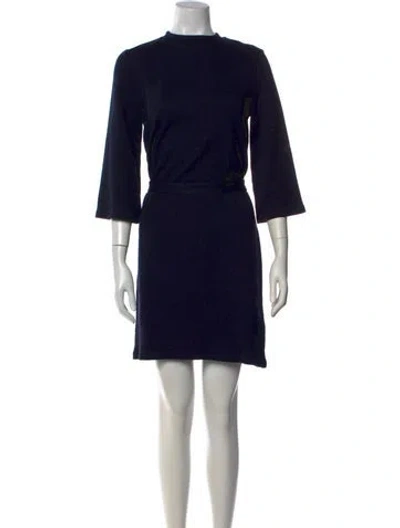 Pre-owned A.p.c. Mock Neck Knee-length Dress In Blue
